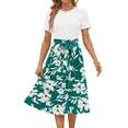 thumbnail image 3 of UVN Summer Dresses for Women Short Sleeve Ribbed Casual Midi Dress Ladies Floral Print Sundress with Pockets, 3 of 9