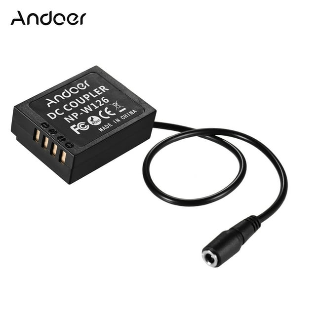 Amdohai Andoer NP-W126 Dummy Battery Coupler Adapter DC4.0*1.7mm Female Plug Compatible with Fuji Cameras