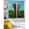 thumbnail image 3 of Abatract Funny Elephant Butterfly Ears Sheer Curtains 63 Inches Long 2 Panels Light Filtering Semi Sheer Window Curtains Drapes for Bedroom Living Room 52"x63"&nbsp;2&nbsp;&nbsp;Panels, 3 of 7