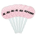 thumbnail image 1 of Jeffery Cupcake Picks Toppers - Set of 6 - Pink Speckles, 1 of 1