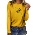 thumbnail image 1 of Women`s Exquisite Smart Nice Round Collar Printing Long Sleeve polyester Hooded Pullover(Yellow,L), 1 of 3