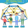 thumbnail image 4 of GIKPAL 6FT Dome Climber, Jungle Gym for Kids 3-5 Year Outdoor Play Center, Supporting 600 lbs Rugged and Interesting Climbing Dome, Yellow and Blue, 4 of 9