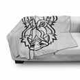 thumbnail image 3 of Razorback Soft Flannel Fleece Blanket, Uncolored Outline Design Drawing of Wild Boar Pig Head Illustration, Cozy Plush for Indoor and Outdoor Use, 50" x 60", Charcoal Grey and White, by Ambesonne, 3 of 6