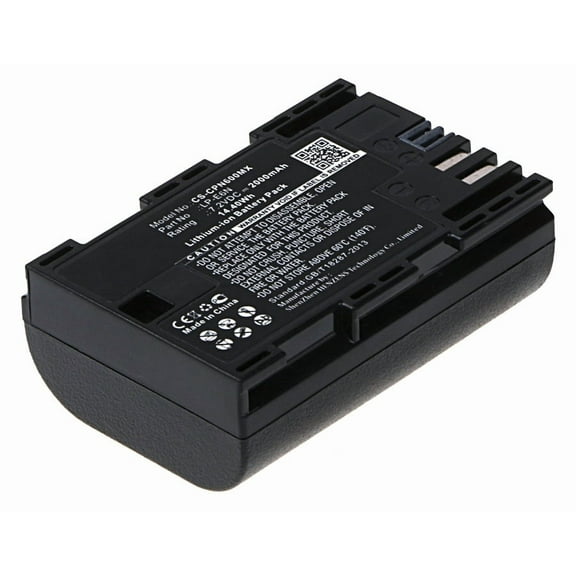 Replacement Battery for Canon EOS 5D Mark II,EOS 5D Mark III,EOS 5D Mark IV,EOS 5DS,EOS 5DS R,EOS 60D,EOS 60Da,EOS 6D,EOS 70D,EOS 7D,EOS 7D Mark II,EOS R5,EOSR6,LP-E6N,7.2V/2000mAh