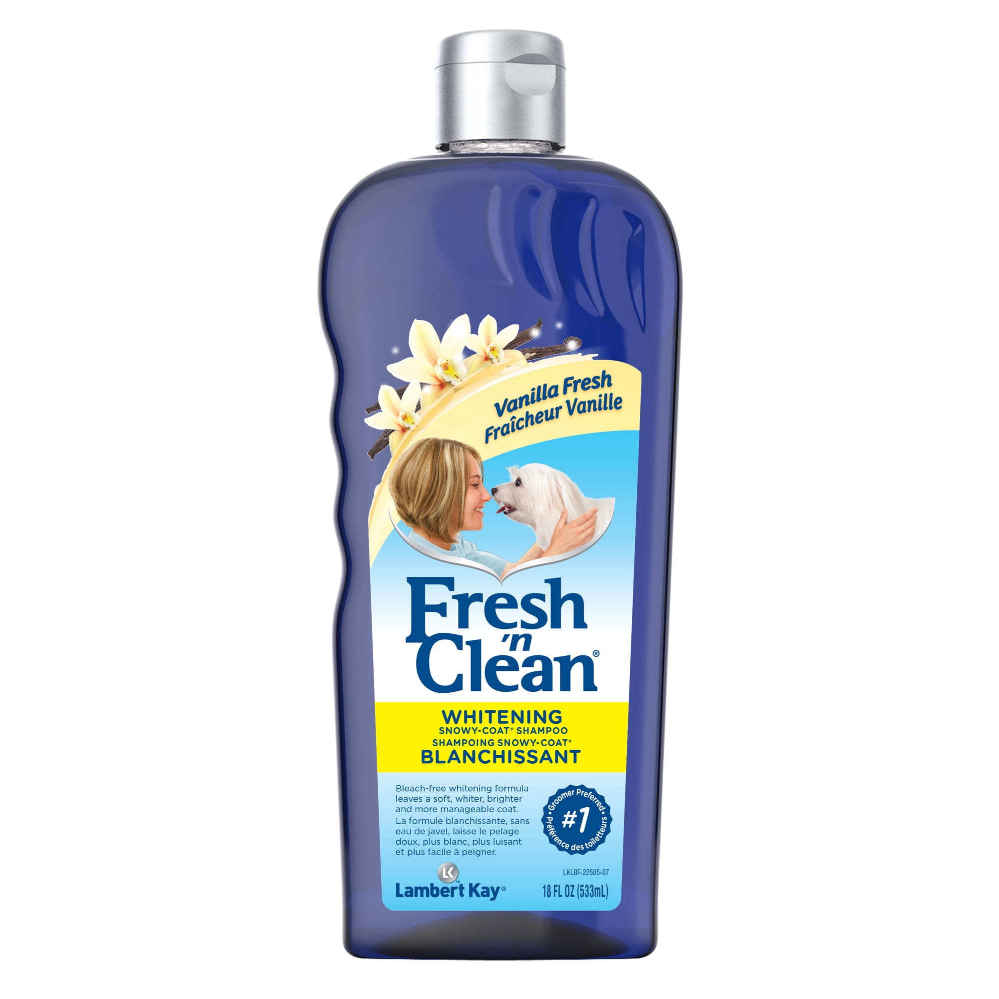 Pet-Ag Fresh ’n Clean Snowy Coat Whitening Shampoo for Dogs, Vanilla Fresh Scent - 18 FL OZ