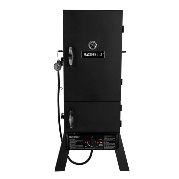 Masterbuilt Two Door 30-inch Propane Smoker, Vertical Smoker in Black