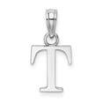 thumbnail image 1 of Diamond2Deal 14K White Gold Block Letter T Initial Pendant for Women, 1 of 6