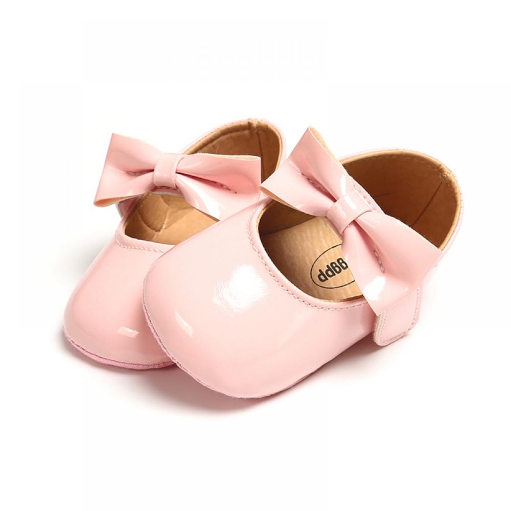Infant Baby Girl T-Strap Pu Leather Mary Jane T-Bar Buckle Oxford Princess Wedding Dress Flat Shoes Anti-Slip Soft Rubber Sole Toddler First Walking Sneaker - image 4 of 8