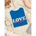 thumbnail image 3 of "Love Yourself" Inspirational Quote Across The Chest Women Royal Blue T-Shirt, Female XX-Large, 3 of 4