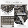 thumbnail image 4 of Rattan Garden Coffee Table, 25.6" Square Garden Rattan Table with Tempered Glass Top, Deep Grey, 4 of 7