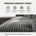 thumbnail image 4 of 96" L-Shaped Sectional Couches for Living Room, Modular Cloud Couch with Chaise, Corduroy Deep Seat Boneless Sofa, No Assembly,Light Gray, 4 of 7