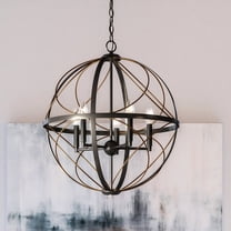 Luxury Farmhouse Chandelier, 26H x 22W, with Transitional Style, Olde Bronze, UHP4404 by Urban Ambiance