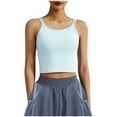 thumbnail image 5 of yillto Womens Yoga Crop Tank with Bra Breathable Workout Running Tee Sleeveless Strappy Causal Shirts, 5 of 7