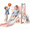 Pink, variant on DKMOCO Toddler Slide, 6-in-1 Kids Slide with Basketball Hoop and Telescope, Outdoor Indoor Playset for todders 1-3, Pink