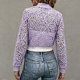 thumbnail image 3 of FRSASU Jackets for Women Summer Cropped Lace See Through Jacket Long Sleeve Zip Up Lightweight Fall Outwear Coats Purple, 3 of 6