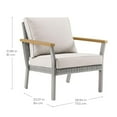 thumbnail image 3 of SONGMICS HOME Sencillo Lounge Chair – 1-Seat Patio Sofa with Faux Wood Arms, Gray & Beige, Modern Transitional Style, 3 of 9