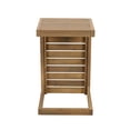 thumbnail image 4 of GZXS C-Shaped Acacia Wood Side Table, Slatted Outdoor End Table for Patio, Backyard, or Balcony, Modern Multipurpose C Table, Brown, 4 of 10