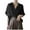 Black, variant on Ladies Shirt Loose Bat Sleeved French V Neck Shirt Short Sleeved Crop T Shirt