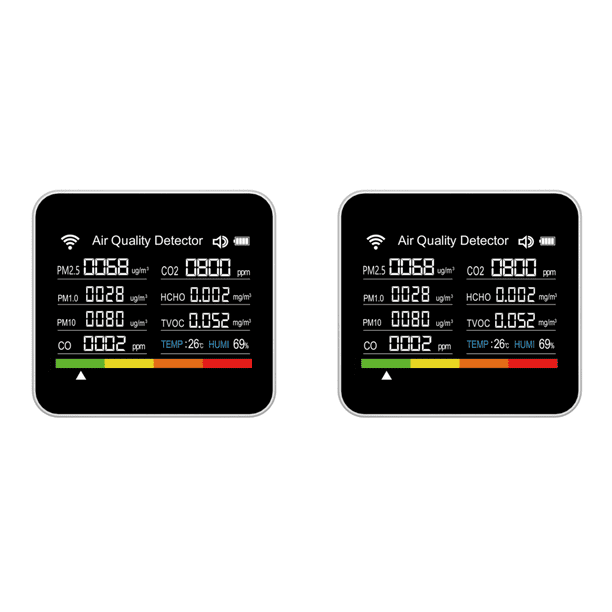 Likrtyny Monitor Del Aire 15 en 1 LCD Pantalla Digital para El (Blanco)