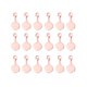 thumbnail image 1 of 20pcs 12mm DIY Bandeja Base Colgante Encantos Accesorios de fabricación de joyas de cobre con broche de langosta para collar pulsera (oro rosa), 1 of 5