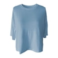 thumbnail image 6 of XIAONU Women Cropped T Shirt Short Sleeve Crew Neck Casual Summer Basic Top, 6 of 7