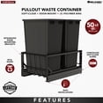 thumbnail image 2 of Rev-A-Shelf Double Pullout 50 qt. Kitchen Trash Can with Soft-Close, 5349-2150DM-218, 2 of 12