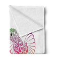 thumbnail image 2 of Hummingbird Soft Flannel Fleece Throw Blanket, Ornamental Colorful Zentangle Exotic Bird Animal Illustration, Cozy Plush for Indoor and Outdoor Use, 50" x 60", White and Multicolor, by Ambesonne, 2 of 5
