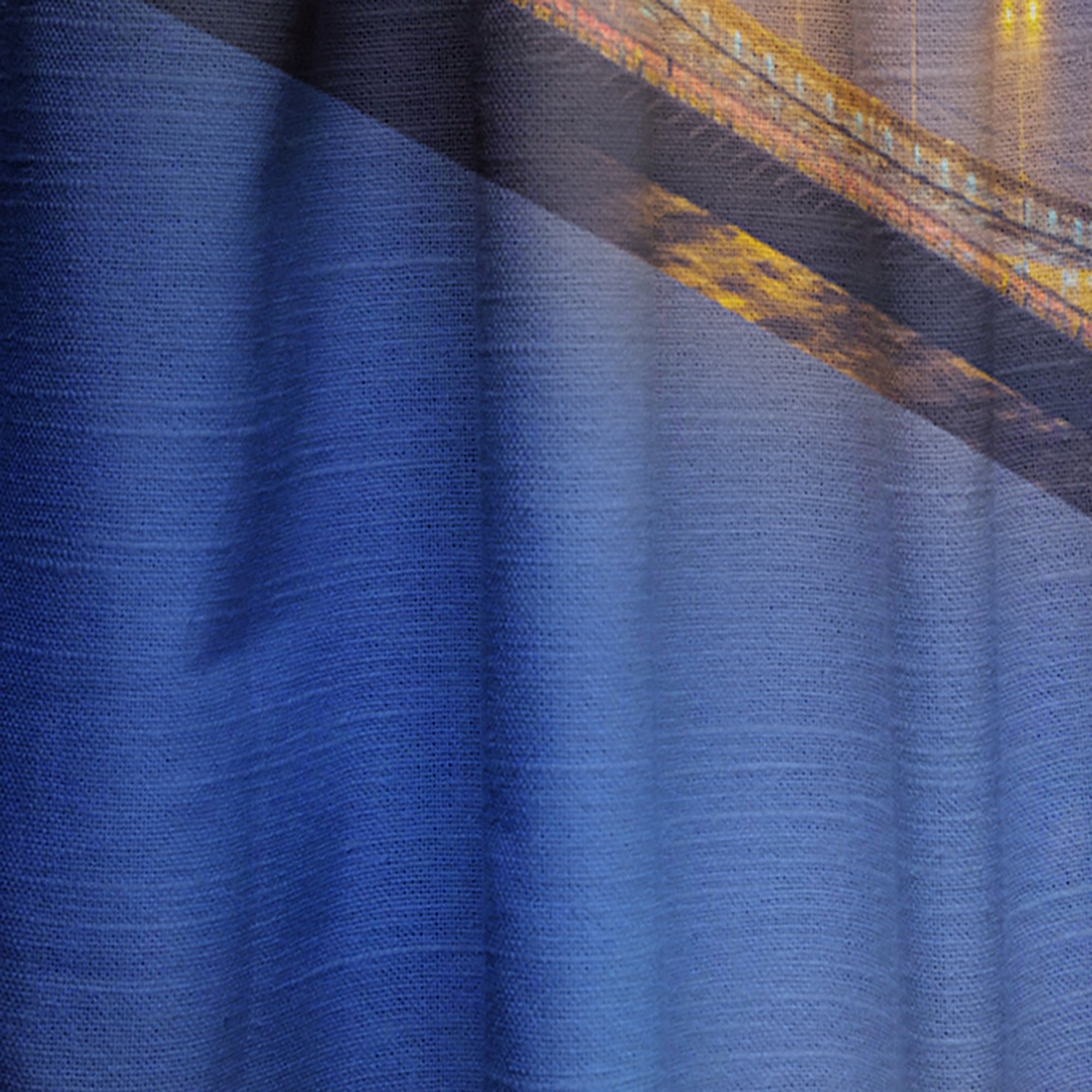 Designart ' Bosphorus bridge at night Istanbul Skyline' Cityscapes Curtain Panel