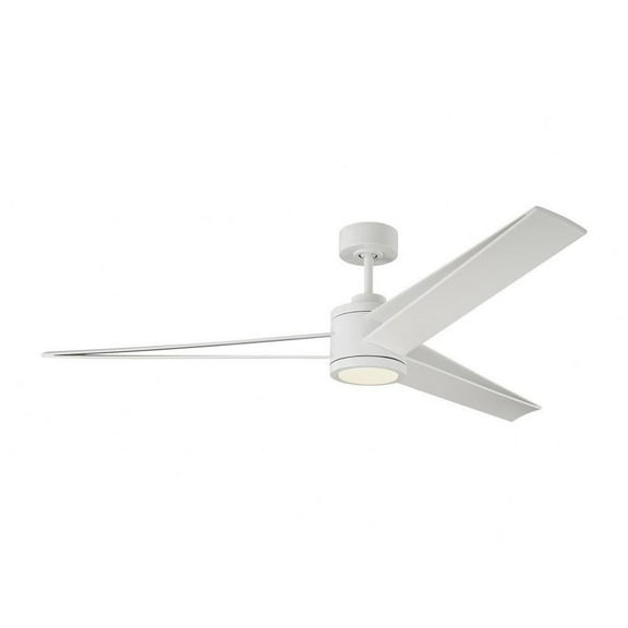 3 Blade 60 inch Ceiling Fan with Light Kit-Matte White Finish Bailey Street Home 96-Bel-3087737