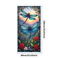 thumbnail image 2 of Stained Glass Dragonfly Banner Floral Design Decorative Nature Theme for Outdoor Decorations Garden Parties Nature Lovers, 2 of 7