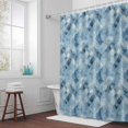 thumbnail image 5 of Ombre Blue White Marble Fabric Shower Curtain Lattice Modern Art Washable Shower Curtains for Bathroom, Waterproof Bath Curtain with Hooks Home Decor 72x72in, 5 of 8