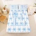 thumbnail image 5 of Erosebridal Cute Coquette Bow Bed Sheets For Kids,Fashion Letter E Initial Monogram King Sheets 4-Piece, 5 of 6
