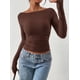 thumbnail image 4 of Remera PRETTYGARDEN Marrón Otoño 2025 Crop Top Fruncido XS, 4 of 8
