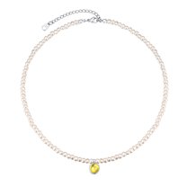 FOCALOOK Pearl Necklaces for Women Small Dainty Freshwater Cultured Baroque Pearl Strand Faux Pearl Gold Plated Choker Necklace with November Birthstone