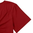 thumbnail image 5 of Yigetop Low Cut Tops for Women, Womens Front Knotted V Neck Blouse T Shirt Short Sleeve Oversized Tunic Tops Summer Solid Pullover Tees Ruched Tops for Women Red3 XL, 5 of 9