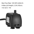 thumbnail image 2 of Unique Bargains 105 GPH (400L/H, 7W, 110-120V) Submersible Water Pump US Plug for Pond Aquarium with 4.9ft  Power Cord, 2 of 5