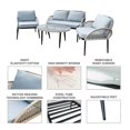 thumbnail image 4 of 4Pc Rope Wicker Seating Set Grey With Coffee Table and Cushions, 4 of 6