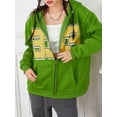 thumbnail image 5 of Men Women Zip Hoodies Letter Print Long Sleeve Oversized Sweatshirts, 5 of 9