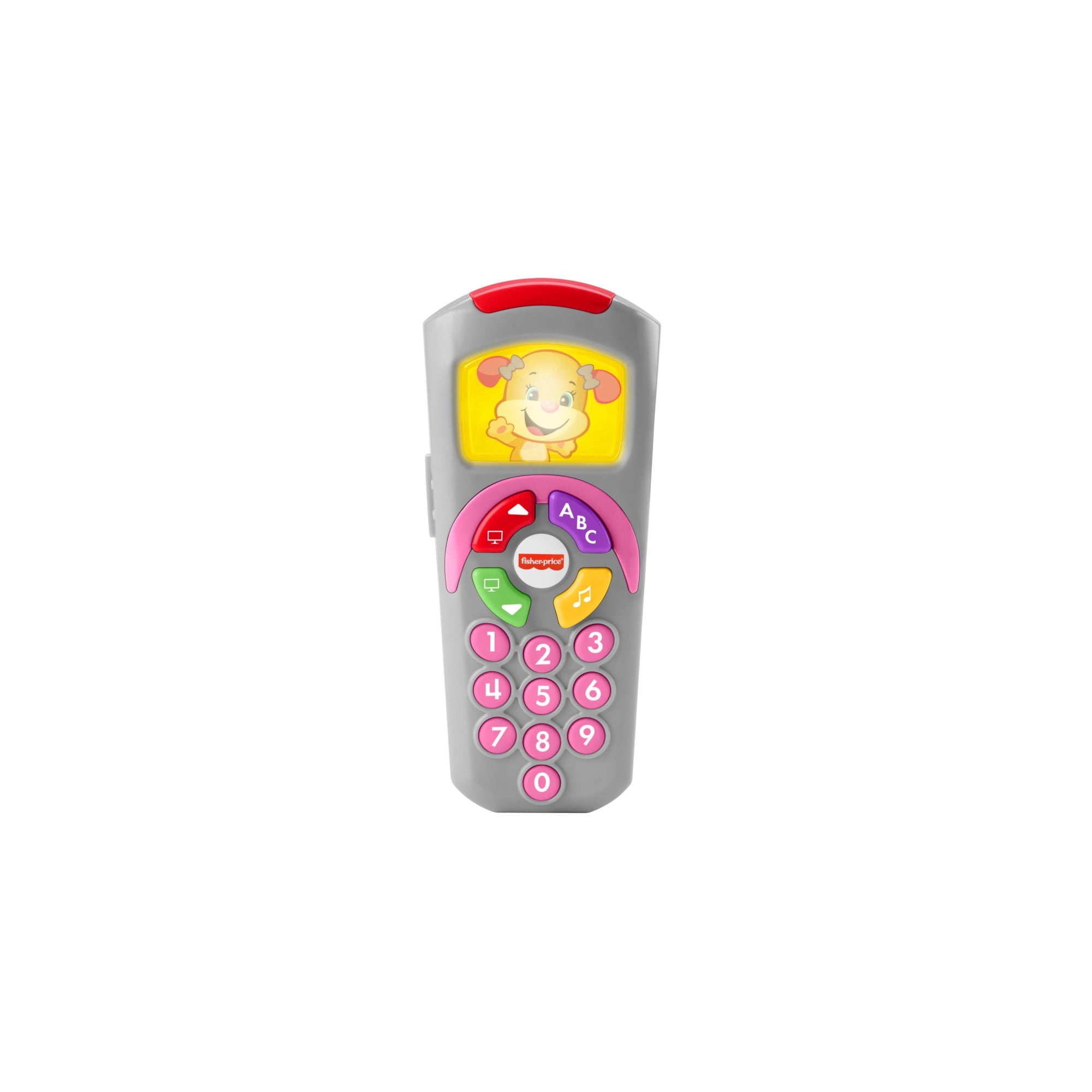 Fisher-Price Baby Learning Toy Laugh & Learn Sis’ Remote Pretend TV Control with Music & Lights for Infants Ages 6+ Months