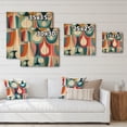 thumbnail image 4 of Designart "Retro-Styled Abstract Drops XII" Modern Geometric Print on Natural Pine Wood, 4 of 5