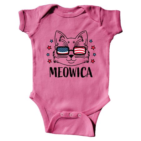 

Inktastic 4th of July Meowica Cat in Flag Sunglasses Gift Baby Boy or Baby Girl Bodysuit