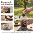 thumbnail image 3 of Glass Jar with Wooden Lid and Spoon, Food Storage Containers Coffee Jar Coffee Grounds Container, 27oz Coffee Canister holds up to 8.5oz of Coffee Beans, 3 of 6