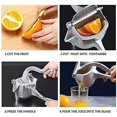 thumbnail image 3 of Exprimidor de limón, exprimidor de fruta manual portátil de acero inoxidable, herramienta de exprimidor de prensa de limón/naranja, 3 of 5