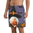 thumbnail image 2 of Susaid Halloween Gnomes Print Men's Swim Trunks Hawaiian Bathing Mesh Lining Suit Swimsuits Beach Shorts with Pockets-X-Large, 2 of 6