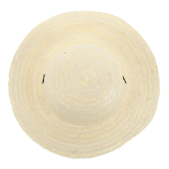 FRCOLOR  Children's Straw Hat Blank Sun Sand Disk Tools Paint Mat for Kids Girl Beige