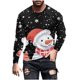 thumbnail image 2 of Blusas y camisas de manga larga y cuello redondo para hombre, informales, a la moda, con estampado navideño, cuello redondo, blusas de licra de manga larga para hombre., 2 of 5