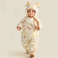thumbnail image 4 of Cowsor Baby Snowsuit Baby Printed Winter Clothes with Hat Warm Outfits Zipper Romper Coat Jumpsuit, 4 of 7