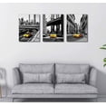 thumbnail image 4 of Black White Canvas Wall Art for Living Room Decoration New York City Yellow Taxi Bedroom Decor with Frame Dormitory Manhattan Landmark Brooklyn Bridge Canvas Painting 12×16Inch 3 Pieces, 4 of 6