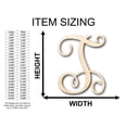 thumbnail image 2 of Unfinished Wood Monogram T Shape - Craft - up to 46" DIY 36" / 3/4", 2 of 3