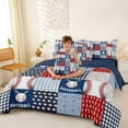 thumbnail image 3 of Feelyou Baseball Sport Bedding Comforter Set 7pcs, Blue Red King Bedding Sets, 3 of 7